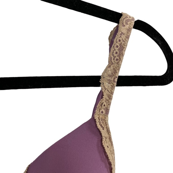 SOMA EMBRACEABLE FULL COVERAGE LACE TRIM Purple Underwire Lined Bra sz 34D - Picture 2 of 16